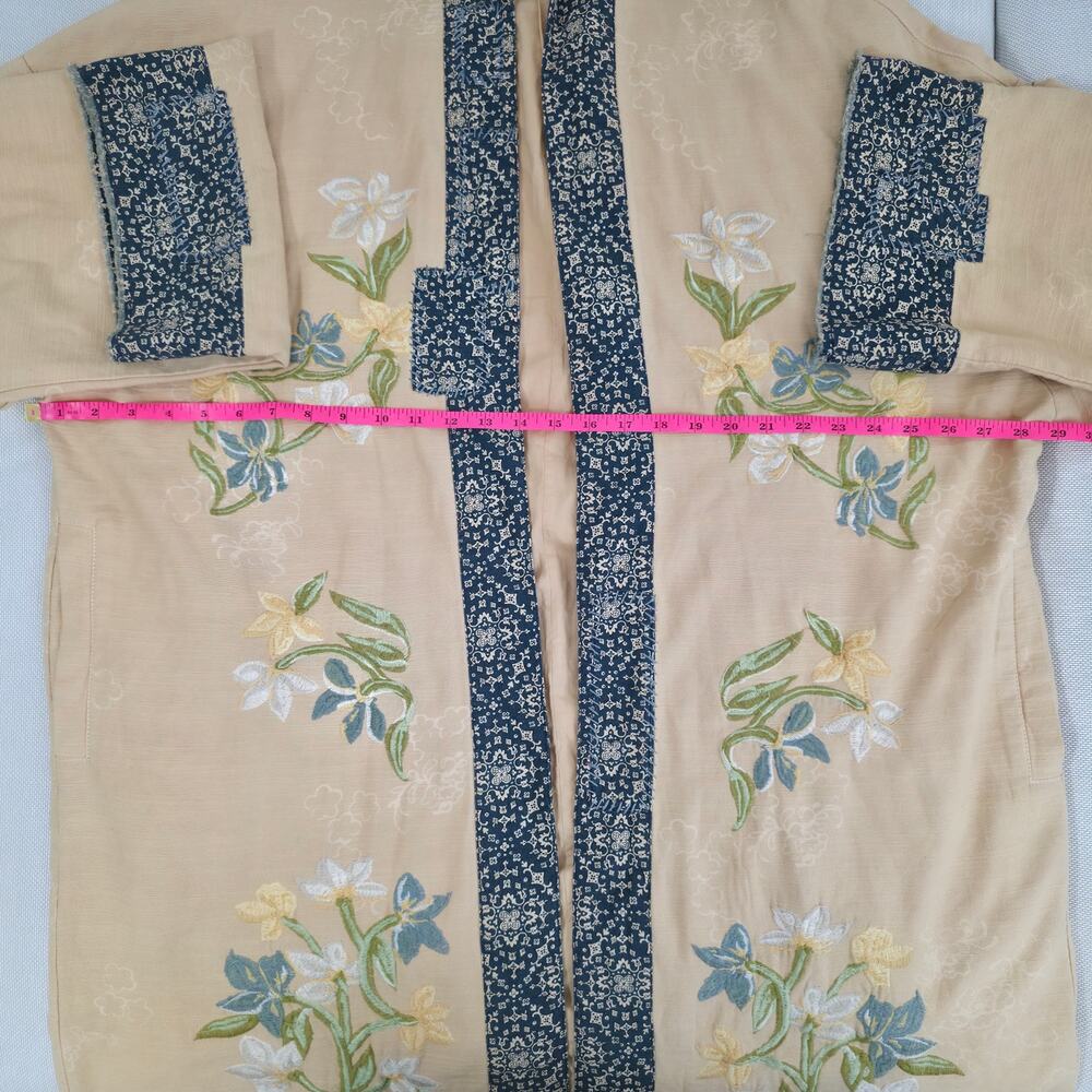 Free People Henlow Embroidered Relaxed Oversized Duster Jacket Sz M/L NWT - Picture 5 of 11